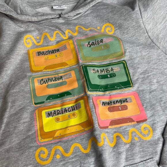 SONOMA COMMUNITY Extra Small XS Grey Hooded Sweatshirt Dance Jacket Spanish - Picture 2 of 3